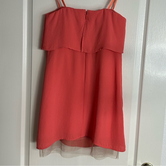 BCBGMaxAzria Runway Cocktail Dress, Sleeveless Mini Coral, Size 2 - Picture 5 of 10